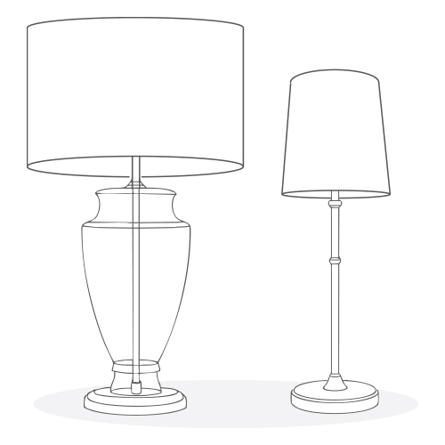 Shade sizes for larger table lamps