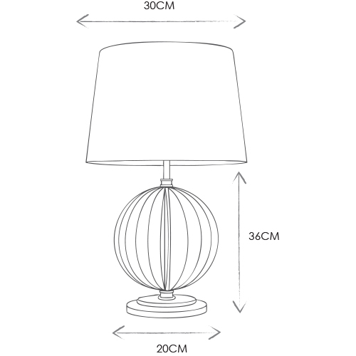 Shade sizes for medium sized table lamps