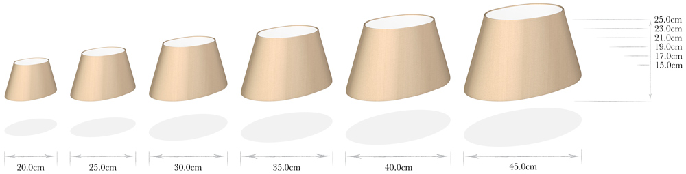 Sloped Oval Dimensions