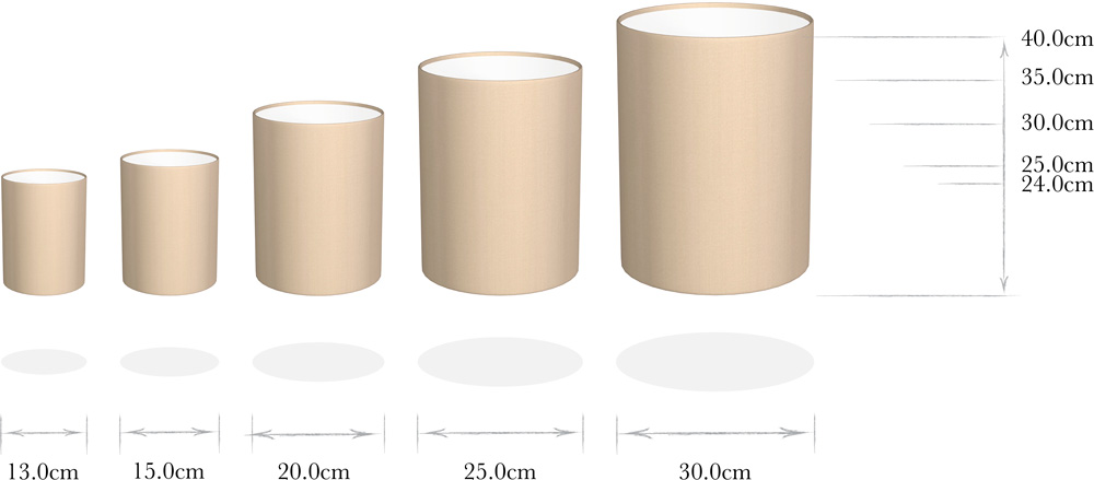 Cylinder shade sizes