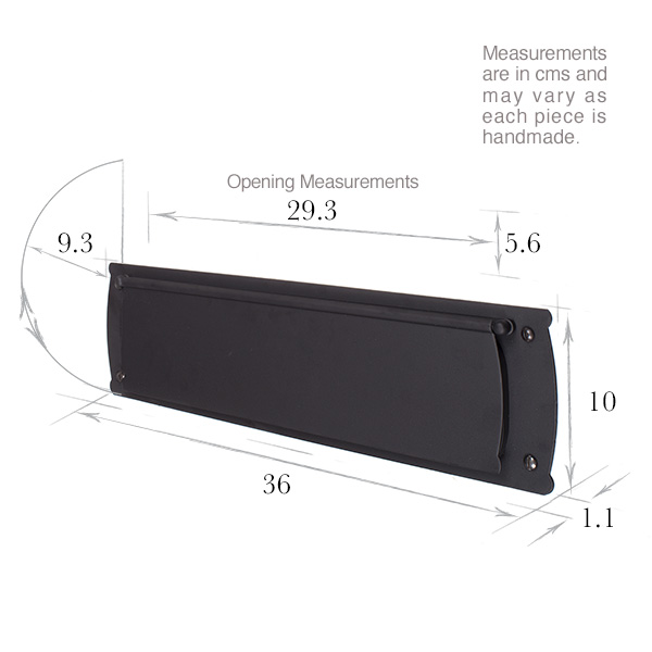 Large internal letter plate dimensions