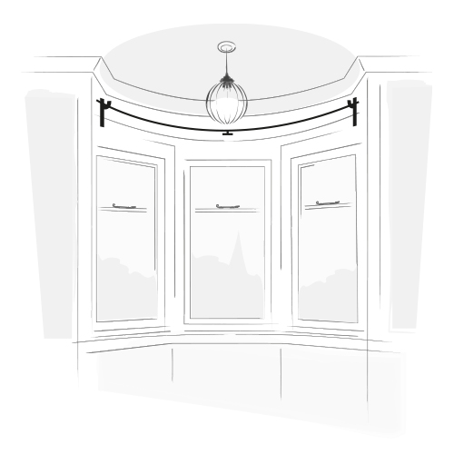 Continuous curve bay window