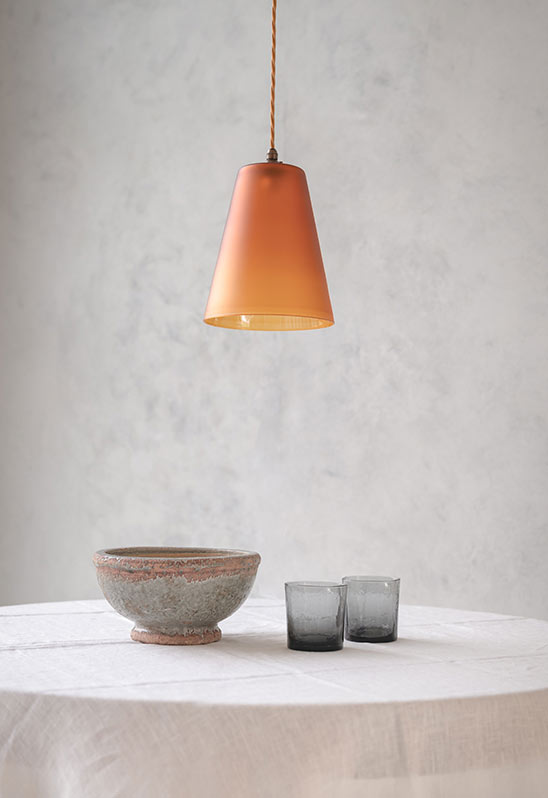 Evesham Frosted Amber Pendant
