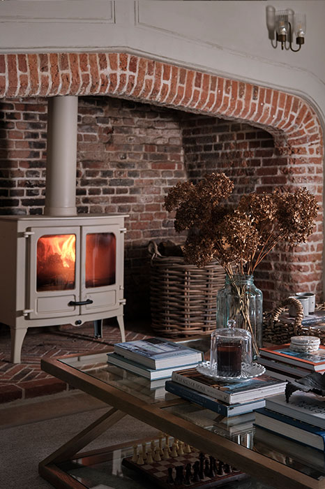 Inglenook fireplace with Double Morston wall light Inglenook fireplace with Double Morston wall light