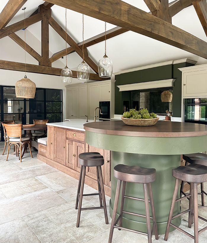 Chalford pendants in Hill Farm Furniture kitchen design