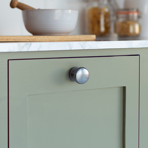 Large Napier Cupboard Knob on Drab Green unit