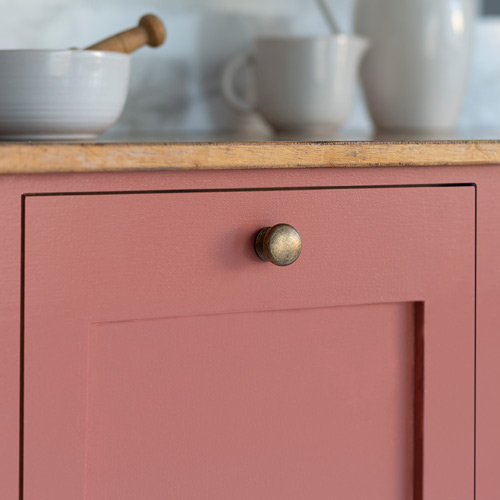 Small Napier Cupboard Knob on Red Ochre unit